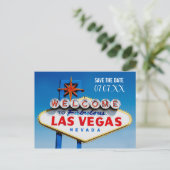 Herzlich willkommen bei Las Vegas Sign Save the Da Postkarte (Stehend Vorderseite)