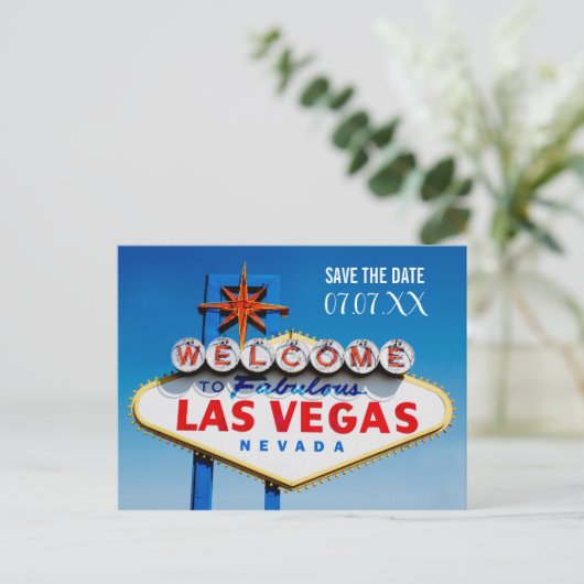 Herzlich willkommen bei Las Vegas Sign Save the Da Postkarte (Stehend Vorderseite)