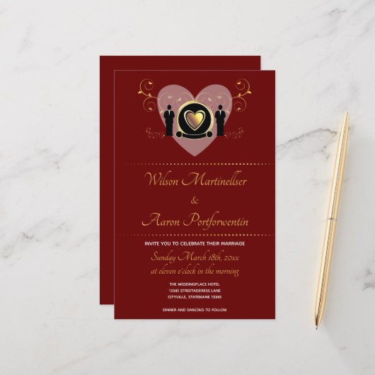 Herzlich willkommen bei LGBTQ Hochzeit in Burgund (Vorderseite/Rückseite Beispiel)