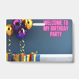 Herzlich willkommen bei meiner Geburtstagsparty -  Ausweis