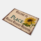 Herzlich willkommen bei mir, matte, individuelle S Fußmatte (Schrägansicht)