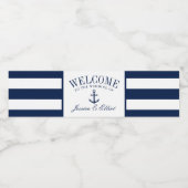 Herzlich willkommen bei Nautic Themed Wedding Vint Wasserflaschenetikett (Einzelnes Label)