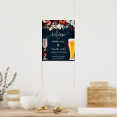 Herzlich willkommen bei Rose & Brews Wine Navy Hoc Poster (Küche)