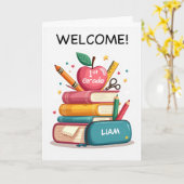 Herzlich willkommen bei Teacher Personalize Karte (Gelbe Blume)