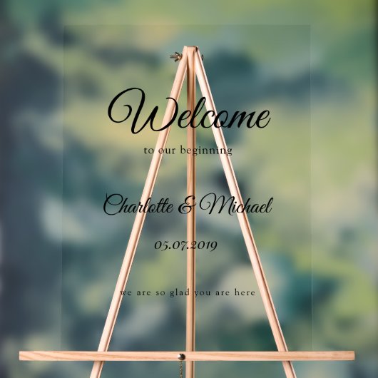 Herzlich willkommen bei uns! acrylschild (Neutral)