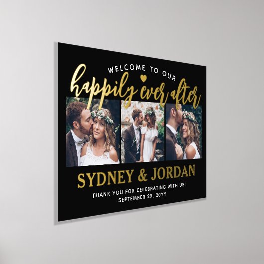 Herzlich willkommen bei uns nach 3 Foto Hochzeit. Foliendrucke (Ablage )