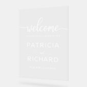 Herzlich willkommen bei uns nach dem Begrüßungssch Acrylschild (Winkel)