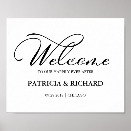 Herzlich willkommen bei uns nach dem eleganten Zei Poster (Vorne)