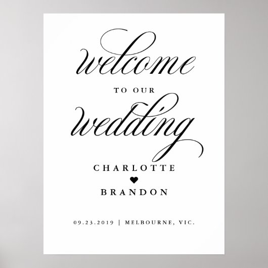 Herzlich willkommen bei unserem Empfang Hochzeitsz Poster (Vorne)