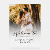 Herzlich willkommen bei unserem Hochzeitsschreiben Acrylschild (Vorderseite)