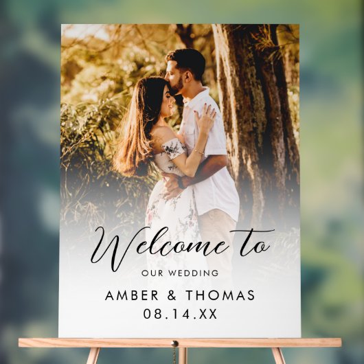 Herzlich willkommen bei unserem Hochzeitsschreiben Acrylschild (Neutral)