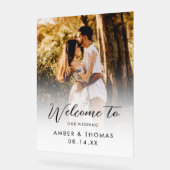 Herzlich willkommen bei unserem Hochzeitsschreiben Acrylschild (Winkel)