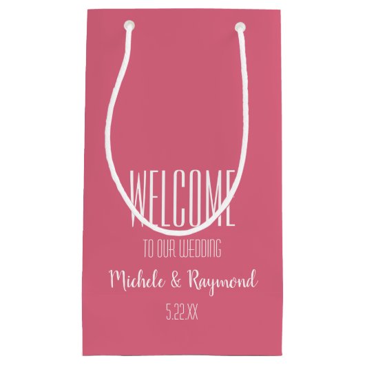 Herzlich willkommen bei unserem Hochzeitsstipensti Kleine Geschenktüte (Vorderseite)