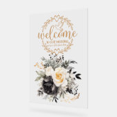 Herzlich willkommen bei unserem Hochzeitssymbol Acrylschild (Winkel)