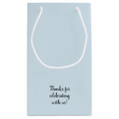 Herzlich willkommen bei unserem Hochzeitstag BLAU  Kleine Geschenktüte (Rückseite)