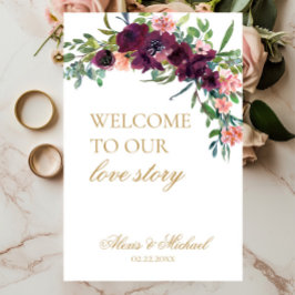 Herzlich willkommen bei unserem Liebe Story Floral Poster