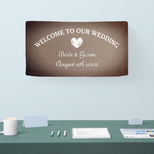 Herzlich willkommen bei unserem Motto Hochzeitsban Banner (Messe)