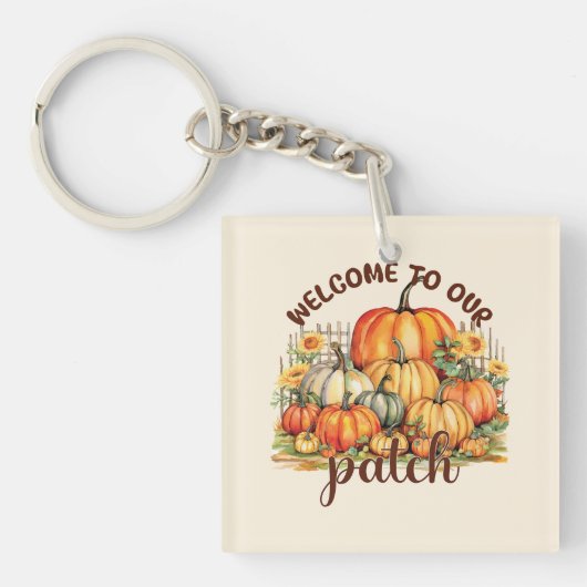 Herzlich willkommen bei unserem Patch - Cosy Pumpk Schlüsselanhänger (Vorderseite)