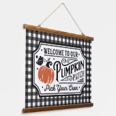 Herzlich willkommen bei unserem Pumpkin Patch | Ba Wandteppich Mit Holzrahmen (Gewinkelt)