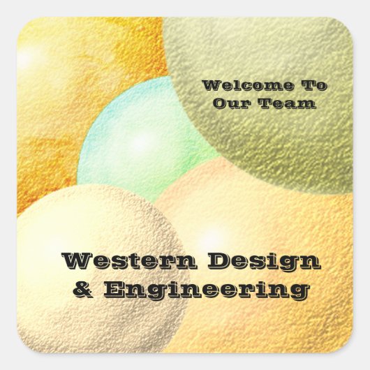 Herzlich willkommen bei unserem Team Pastel Mitarb Quadratischer Aufkleber (Vorderseite)