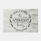 Herzlich willkommen bei unserem Zuhause Family Woo Fußmatte (Vorderseite)