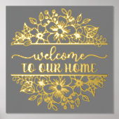 Herzlich willkommen bei unserem Zuhause Gold Foil Foliendrucke (Vorderseite)