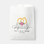 Herzlich willkommen bei unseren ersten Namen Datum Geschenktütchen (Vorderseite)