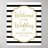Herzlich willkommen bei unseren Hochzeitssing Gold Poster (Vorne)