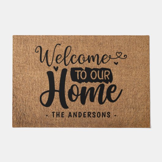 Herzlich willkommen bei unseren Zuhause Family Imi Fußmatte (Vorderseite)