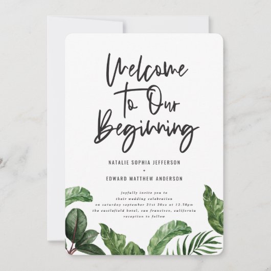 Herzlich willkommen bei unserer anfliegenden Hochz Ankündigung (Vorderseite)