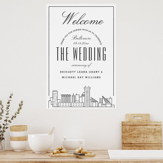 Herzlich willkommen bei unserer Baltimore Hochzeit Poster (Küche)
