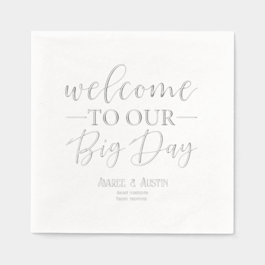 Herzlich willkommen bei unserer großen Silberhochz Servietten Mit Folie (Vorderseite)