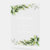 Herzlich willkommen bei unserer Grünen Hochzeit Acrylschild (Winkel)