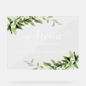 Herzlich willkommen bei unserer Grünen Hochzeit Acrylschild (Vorderseite)