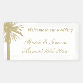 Herzlich willkommen bei unserer Hochzeit am Strand Banner