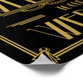Herzlich willkommen bei unserer Hochzeit Art Deco Poster (Ecke)