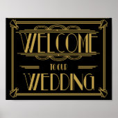 Herzlich willkommen bei unserer Hochzeit Art Deco Poster (Vorne)