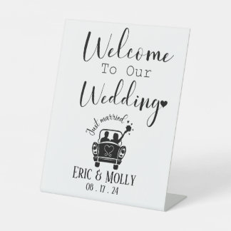 Herzlich willkommen bei unserer Hochzeit, die nur Sockelschild