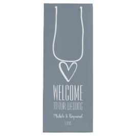 Herzlich willkommen bei unserer Hochzeit Dusty Blu Geschenktüte Für Weinflaschen