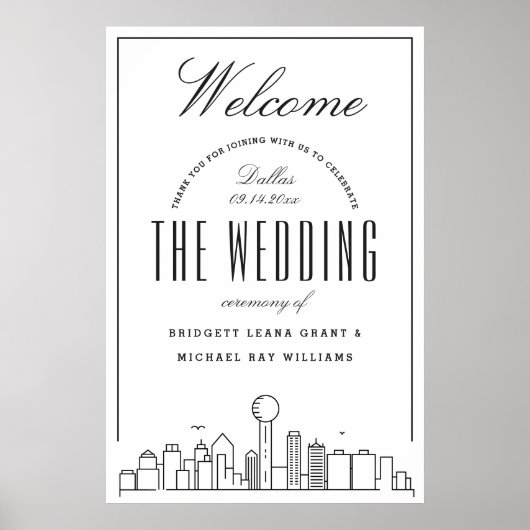 Herzlich Willkommen bei unserer Hochzeit in Dallas Poster (Vorne)
