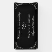 Herzlich willkommen bei unserer Hochzeit in elegan Banner (Vertikal)