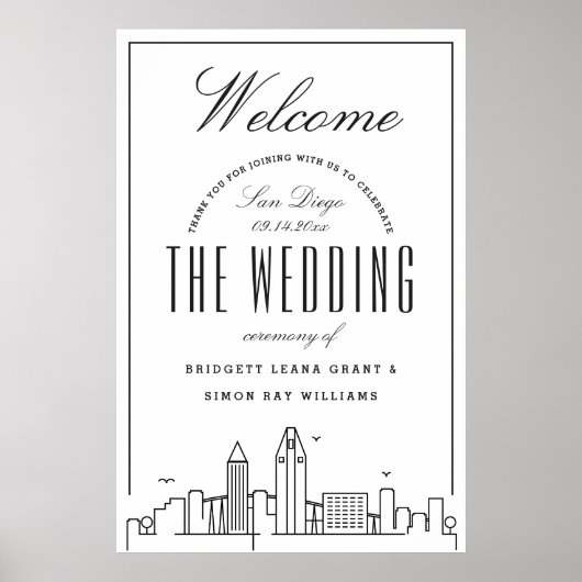 Herzlich willkommen bei unserer Hochzeit in San Di Poster (Vorne)