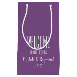 Herzlich willkommen bei unserer Hochzeit LILA Kleine Geschenktüte