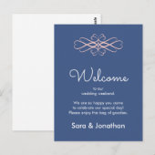 Herzlich willkommen bei unserer Hochzeit Pink und  Postkarte (Vorne/Hinten)