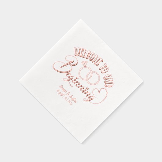 Herzlich willkommen bei unserer Hochzeit Servietten Mit Folie (Rechts)