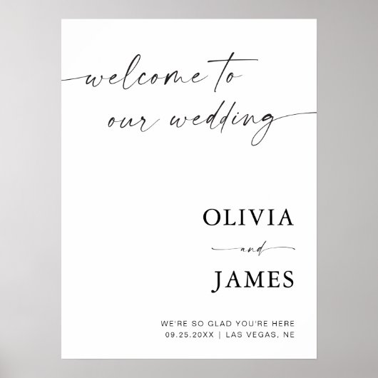 Herzlich willkommen bei unserer Hochzeit, unserem Poster (Vorne)