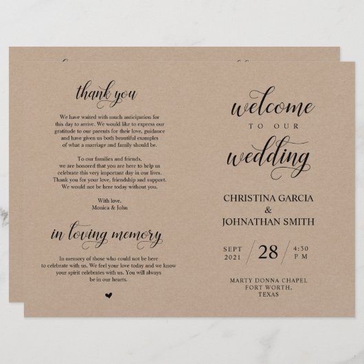 Herzlich willkommen bei unserer Hochzeitsfeier, de (Vorne/Hinten)