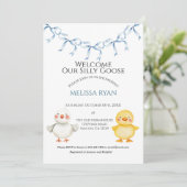 Herzlich willkommen bei unserer kleinen Gans Einladung (Stehend Vorderseite)