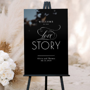 Herzlich willkommen bei unserer Liebe Story Black Acrylschild