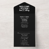 Herzlich willkommen bei unserer Liebe Story Black All In One Einladung (Innen)